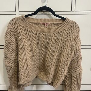 Bailey Rose Women's Cable Knit Sweater - Beige